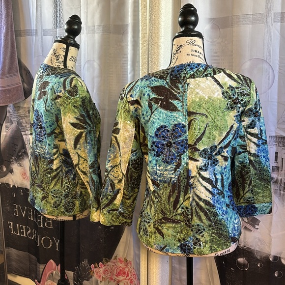 Chico's Multi Colored Embellished Jacket - Picture 3 of 5